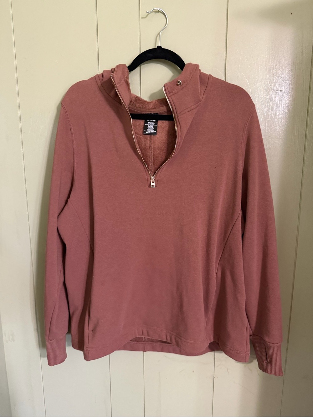 Avis Half-Zip Hoodie in Brown